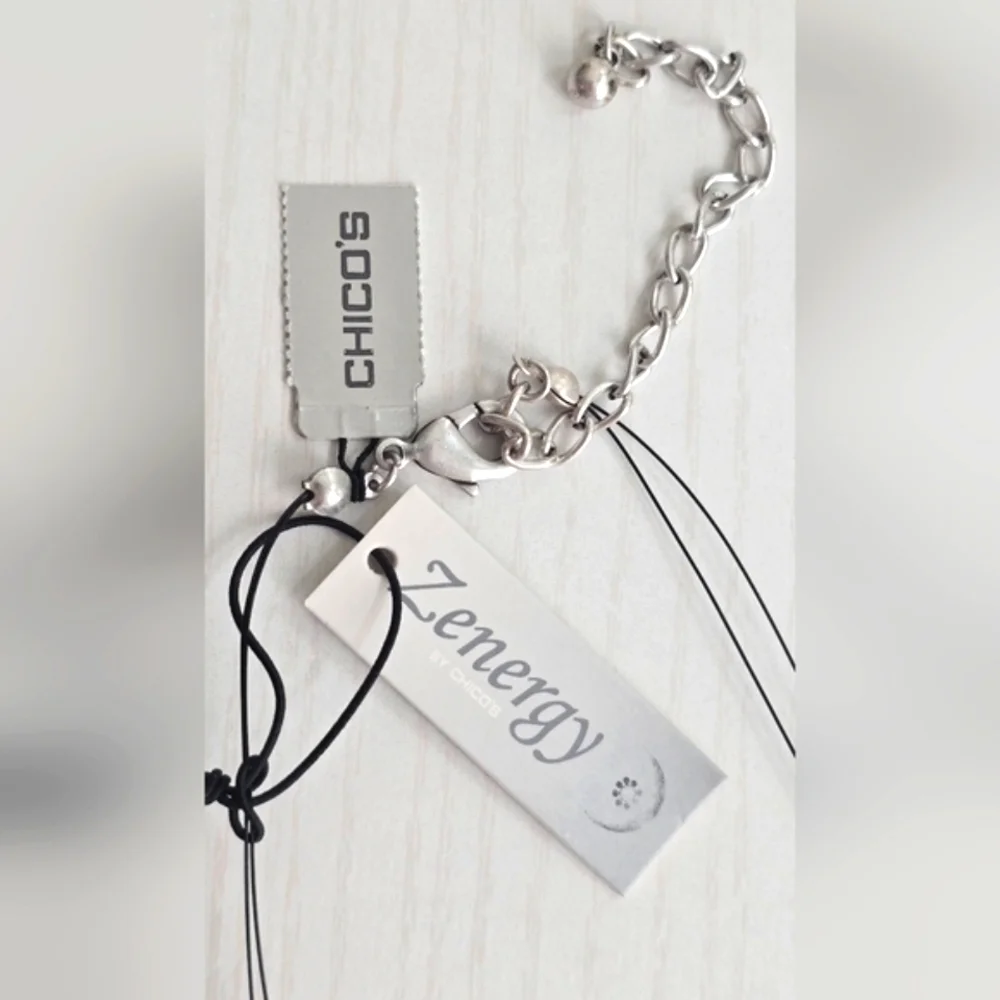 Chico's Zenergy Beaded Necklace with Jasper Stone Red & Silver Accents - Picture 4 of 6